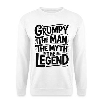 Grumpy der Mann, der Mythos, die Legende - Unisex Pullover - Weiß - Vorne - Alina (178cm) & Michal (187cm)