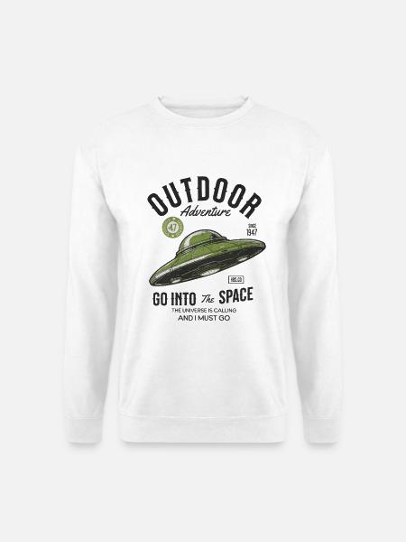 UFO Design Outdoor Adventure Space Spruch - Unisex Pullover - Weiß
