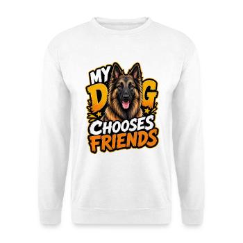 Belgischer Schäferhund - Unisex Pullover - Weiß - Vorne - Alina (178cm) & Michal (187cm)