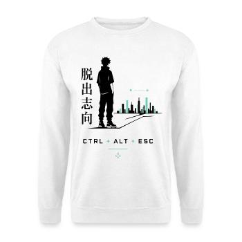 Städtische Fluchtgedanken - Unisex Pullover - Weiß - Vorne - Alina (178cm) & Michal (187cm)