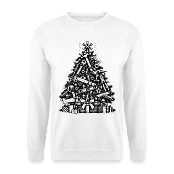 Weihnachtsgeschenk für Heimwerker - Unisex Pullover - Weiß - Vorne - Alina (178cm) & Michal (187cm)