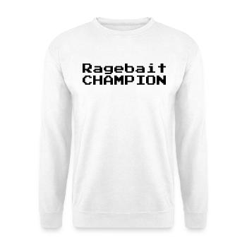 Ragebait CHAMPION - Unisex Pullover - Weiß - Vorne - Alina (178cm) & Michal (187cm)