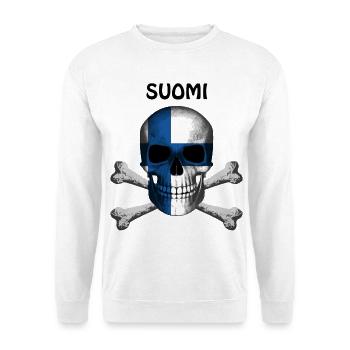Skull Jolly Roger Pirate Flag Suomi R6Z - Unisex Sweatshirt - white - Front
