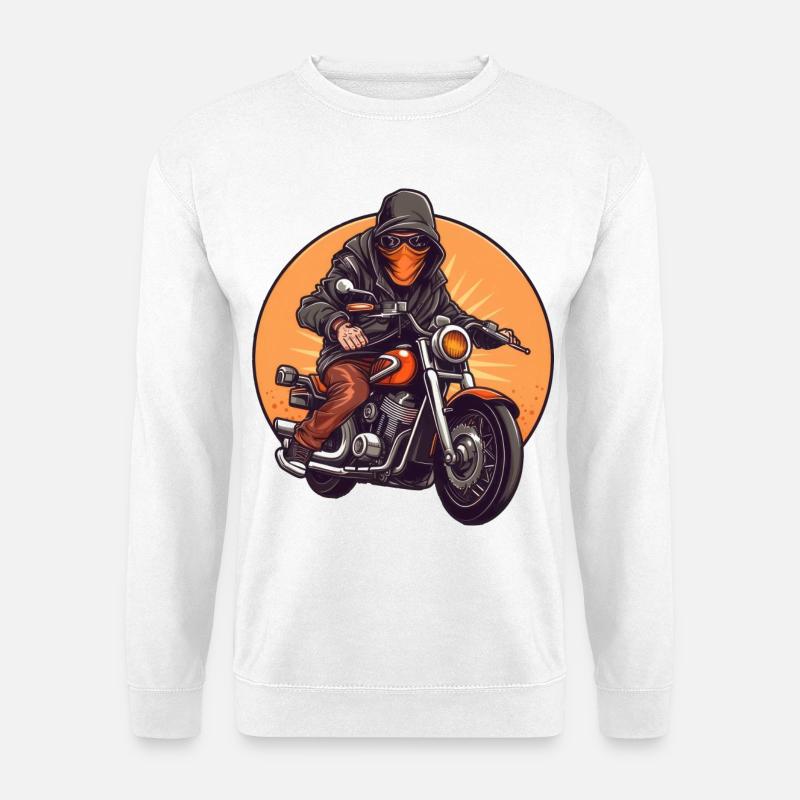 Cooler Motorradfahrer - Unisex Pullover - Weiß