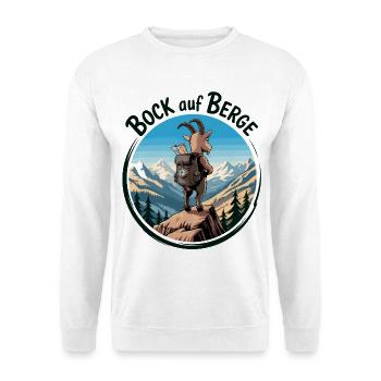 Chèvre de montagne au sommet - Sweat-shirt Unisexe - blanc - Devant