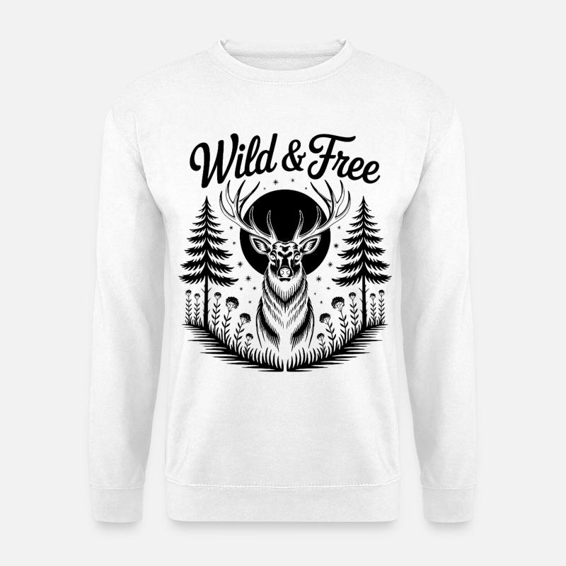 Mondschein-Hirsch - Unisex Pullover - Weiß