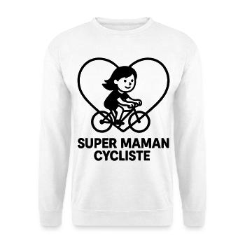 Super Cycling Mom – Cœur vélo cyclisme - Unisex Pullover - Weiß - Vorne