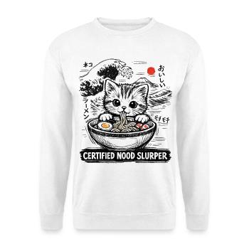 Ramen Noodles Cat Lover Retro Kawaii Cats - Unisex Sweatshirt - white - Front