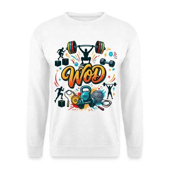 WOD Fitness Bodybuilding Workout Cross-Sport Gym - Unisex Pullover - Weiß - Vorne