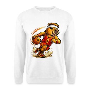 Mignons capybaras jouant au basket - Sweat-shirt Unisexe - blanc - Devant