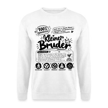 Lustiges Geschenk für den kleinen Bruder - Unisex Pullover - Weiß - Vorne - Alina (178cm) & Michal (187cm)