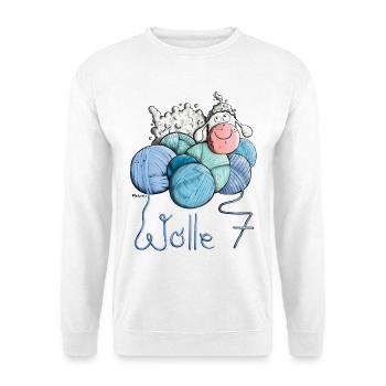 Schaf auf Wolle 7 - Unisex Pullover - Weiß - Vorne
