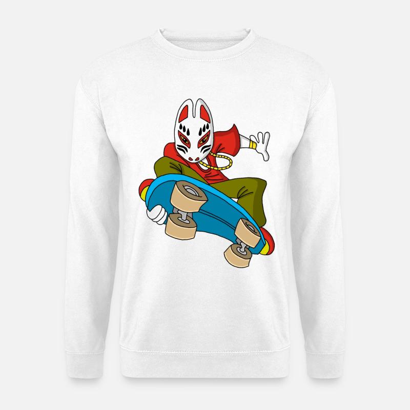 Fox kitsune skateboarding - Unisex Sweatshirt - white