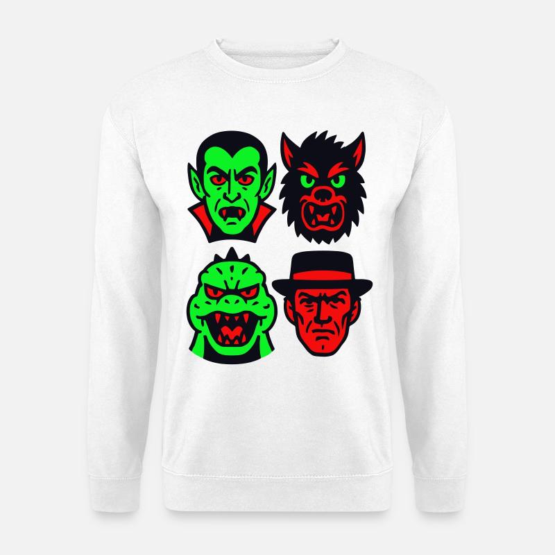 4 Grusel-Monster - Unisex Pullover - Weiß