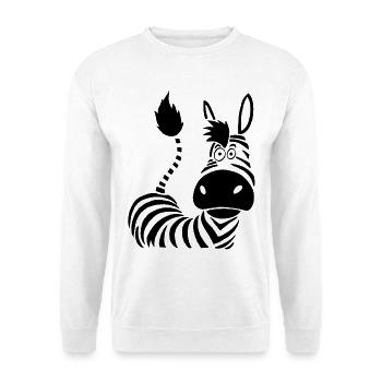 Zebra Fantasie und Spaß - Unisex Pullover - Weiß - Vorne