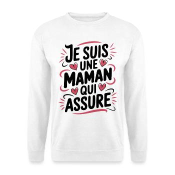 Ich bin eine Mutter, die versichert - Unisex Pullover - Weiß - Vorne