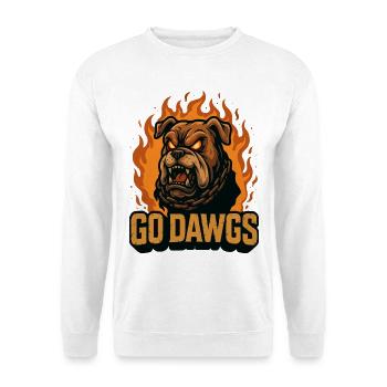 Go Dawgs Flames Bulldog - Unisex Sweatshirt - white - Front