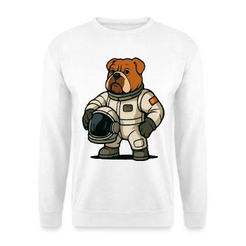 Bulldog Astronaut Mascot - Unisex Sweatshirt - white - Front