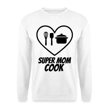 Super Mama Köchin – Herz & Küche  - Unisex Pullover - Weiß - Vorne