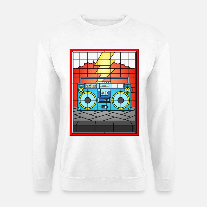 Buntglas-Boombox - Unisex Pullover - Weiß