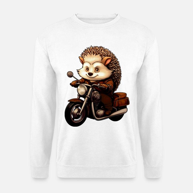 Motorcycle Hedgehog - Unisex Sweatshirt - white