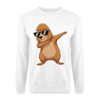 Cool Dabbing Bigfoot Sonnenbrille Cartoon-Kunst - Unisex Pullover - Weiß - Vorne