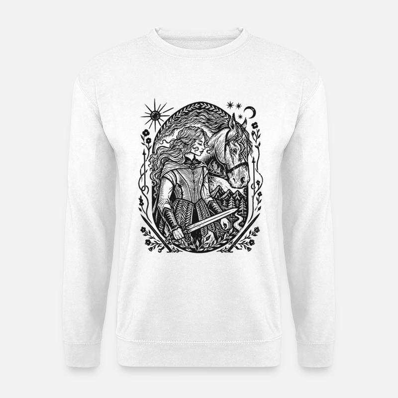 Night Forest Silhouette: Fantasy Guardian - Unisex Sweatshirt - white