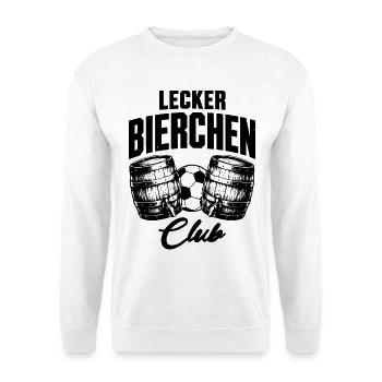 Lecker Bierchen Club Bierfaß Fußball Edition - Unisex Pullover - Weiß - Vorne