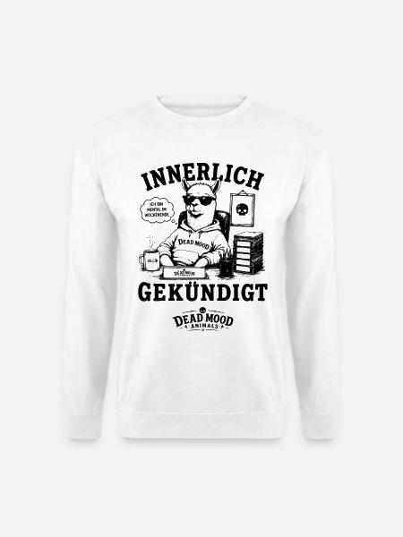 Alpaka Innerlich gekündigt Dead Mood Animals - Unisex Pullover - Weiß
