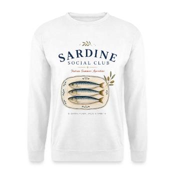 Sardine Social Club Mediterranean Retro - Sweat-shirt Unisexe - blanc - Devant