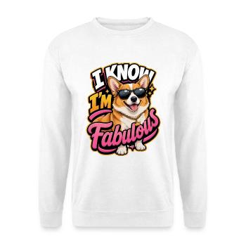 Pembrokenwelshcorgi - Unisex Pullover - Weiß - Vorne - Alina (178cm) & Michal (187cm)