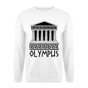 Tempel des Olymps (Schwarz) - Unisex Pullover - Weiß - Vorne - Alina (178cm) & Michal (187cm)