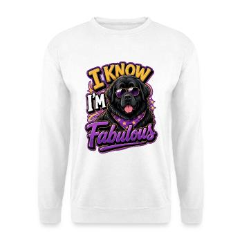 Newfoundland Dog - Unisex Pullover - Weiß - Vorne - Alina (178cm) & Michal (187cm)