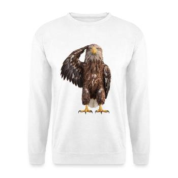Seeadler Adler  - Unisex Pullover - Weiß - Vorne - Alina (178cm) & Michal (187cm)