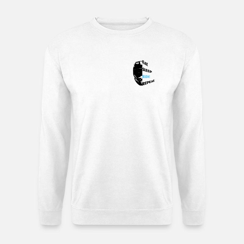 eatSleepRideRepeat black blue - Unisex Pullover - Weiß