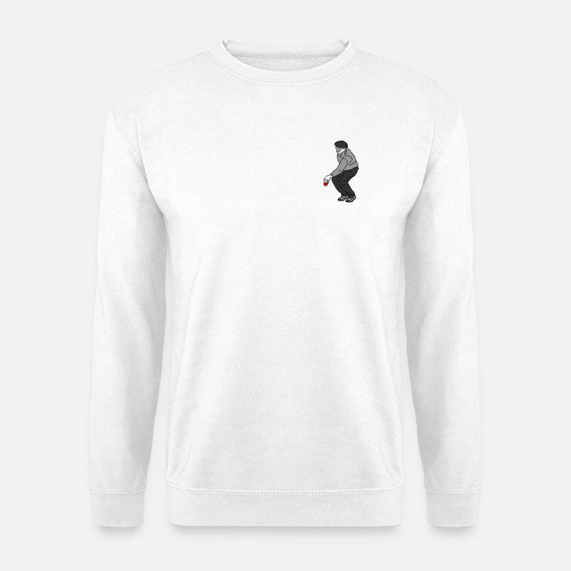 Petanque Spieler Linkshänder - Unisex Pullover - Weiß
