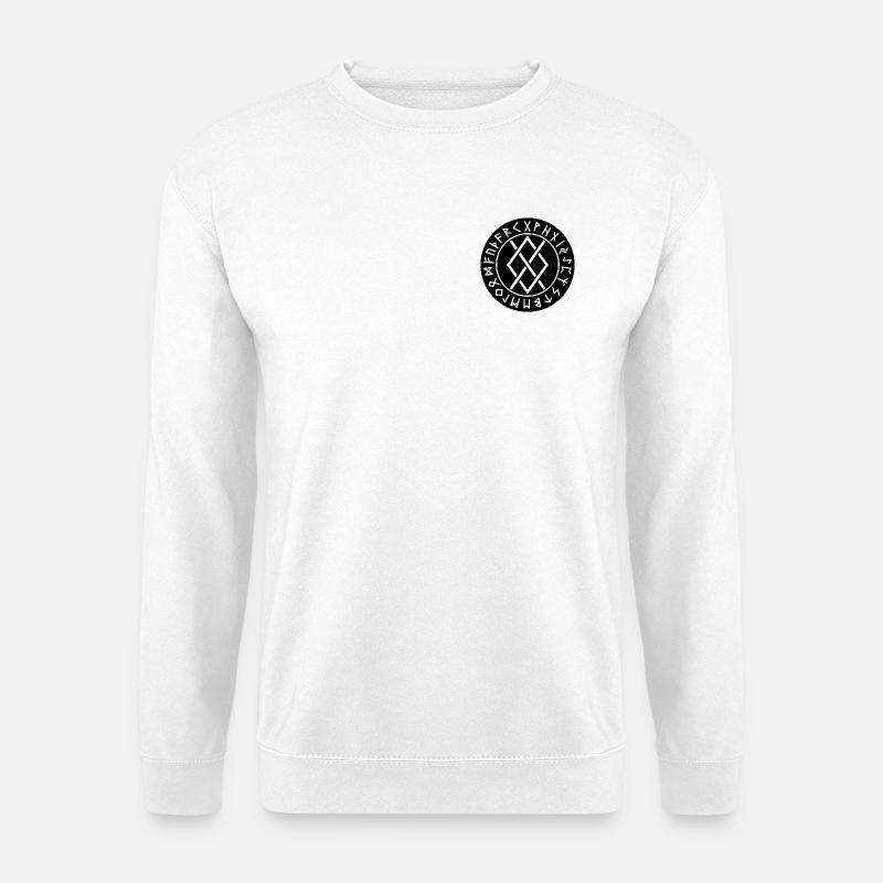 Gungnir-Runen mit schwarzem Kreis - Unisex Pullover - Weiß