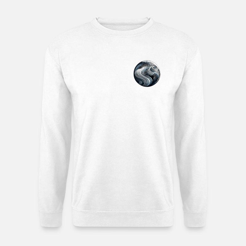 Geometric Waves – Abstract Wave Pattern - Unisex Sweatshirt - white