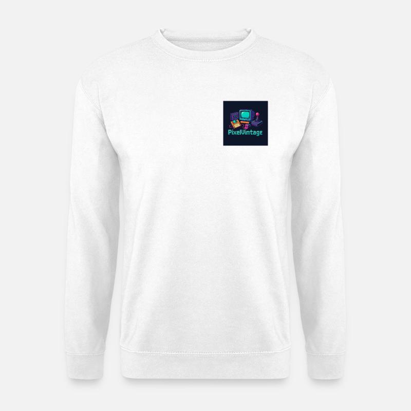Retro Computer and Pixel Console - Unisex Sweatshirt - white
