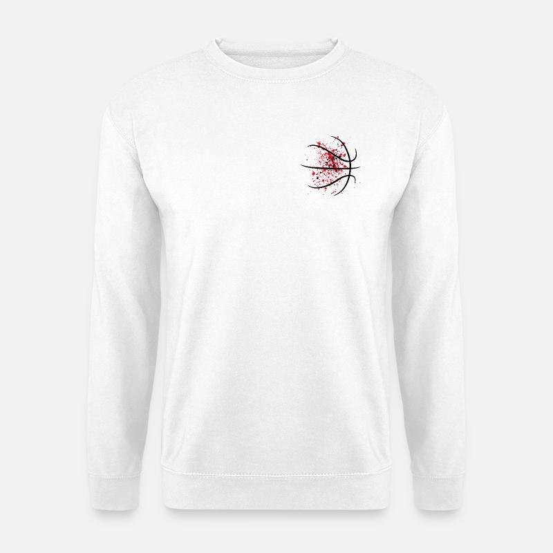 Rot auf schwarzem Basketball - Unisex Pullover - Weiß