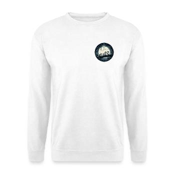 Mondschein Waldpfad mit Katze, Hund und Pinguin - Unisex Pullover - Weiß - Vorne