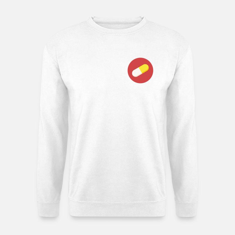 Logo mit Arzneimittelkapsel / Tablette - Unisex Pullover - Weiß
