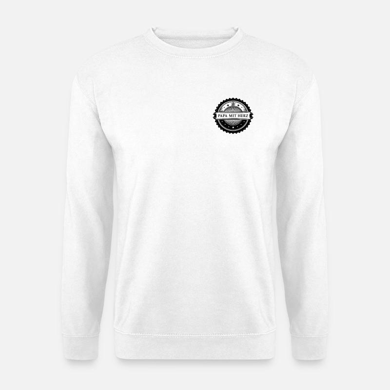 Dad with a heart.  Black version - Unisex Sweatshirt - white
