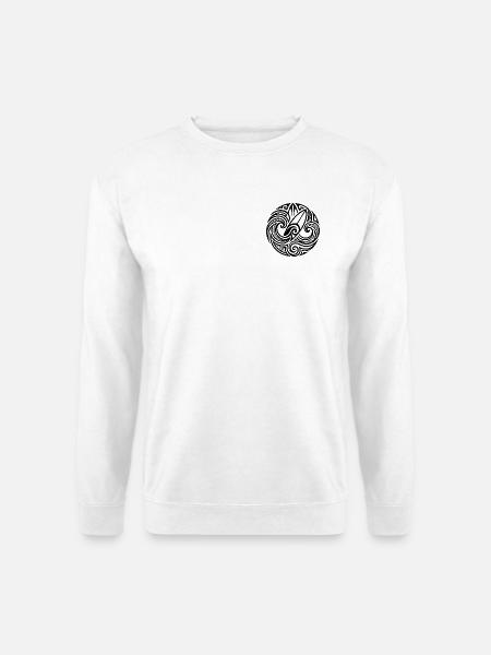 Hawaiian Flow Line Art – Island Vibe Design - Unisex Pullover - Weiß
