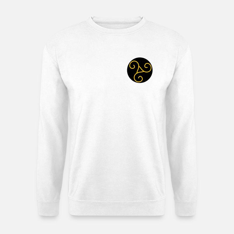 Gelber auf schwarzem Triskel-Schmuck - Unisex Pullover - Weiß