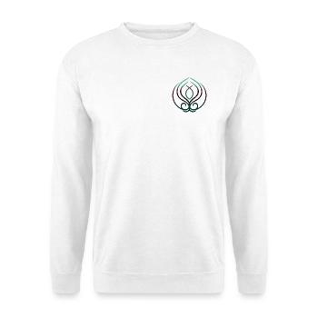 Blüte des Lebens - Unisex Pullover - Weiß - Vorne - Alina (178cm) & Michal (187cm)