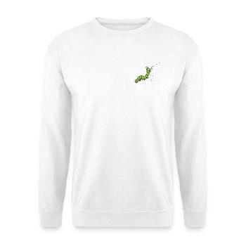 Hungry_Caterpillar - Unisex Pullover - Weiß - Vorne - Alina (178cm) & Michal (187cm)