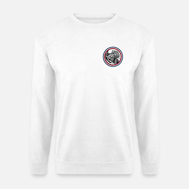 FREEBEAST Hahn Blau, Weiß & Rot - Unisex Pullover - Weiß