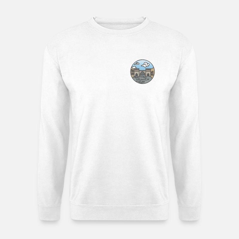 München Illustration - Unisex Pullover - Weiß