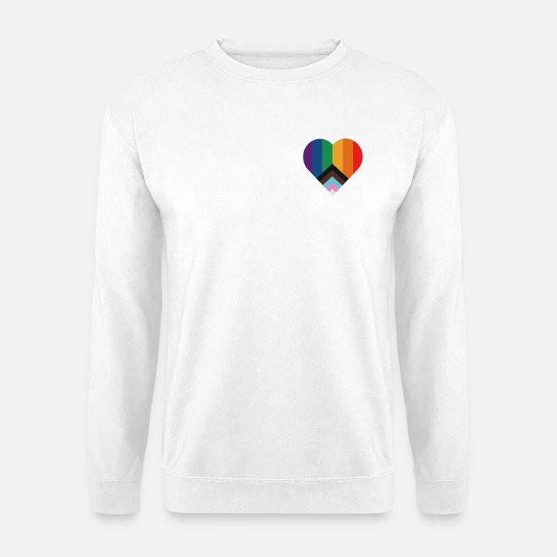 Regenbogen Pride Herz - Unisex Pullover - Weiß